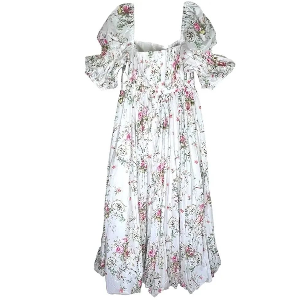 New Maison Amory Romance Galore Maxi Dress in Neon Princess Floral Sz 1X - Picture 5 of 12